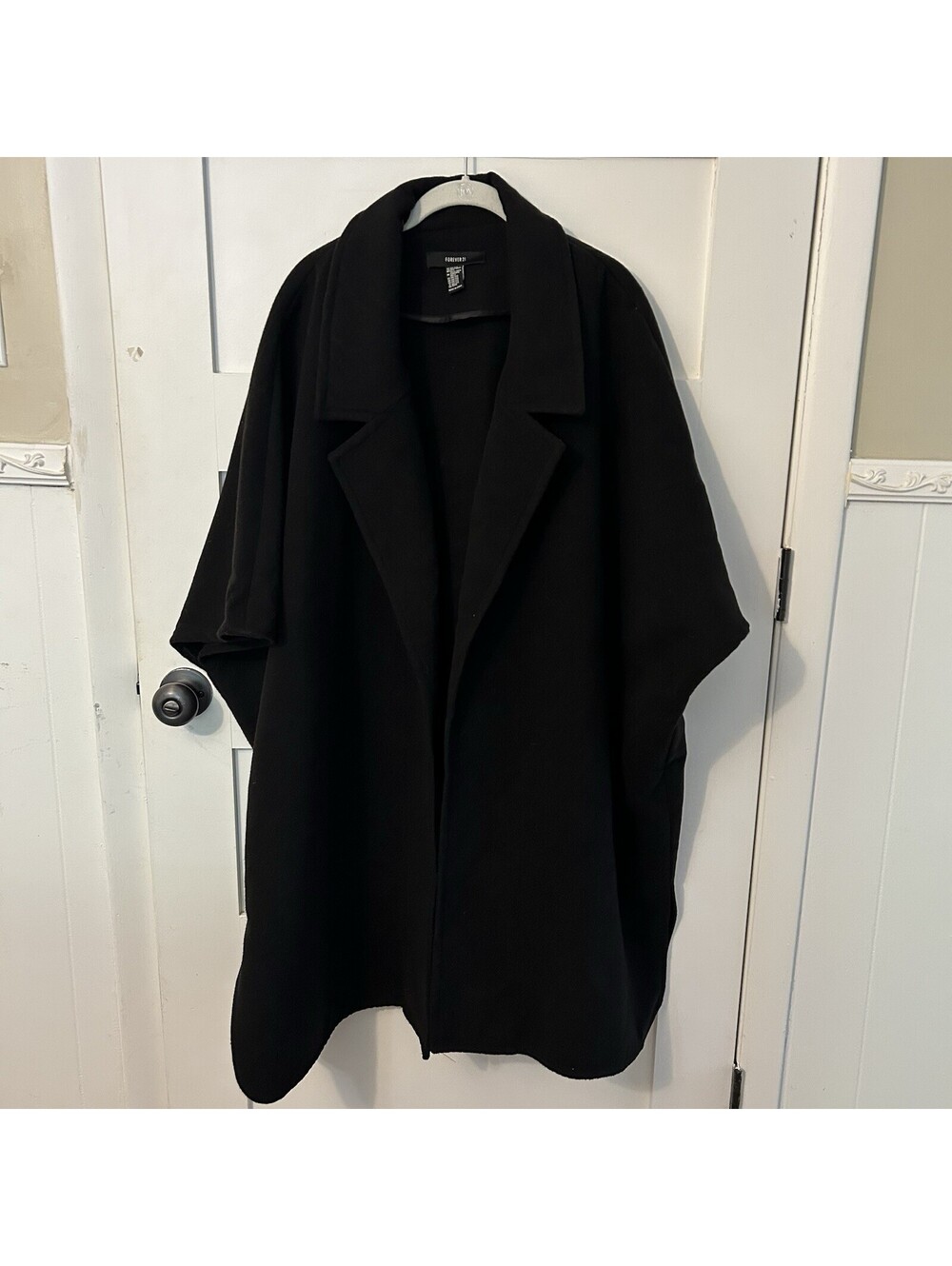 Forever 21 Black Coat Kimono Style W Half Sleeves One Size Fits All